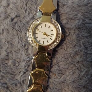 Women's Gold-Tone Crystal Accent Quartz Bracelet Watch